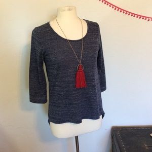 ANGIE navy high-low shirt. Women’s Size S-M